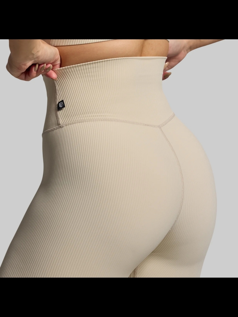 Born Primitive Ribbed LIMITLESS LEGGINGS in OATMEAL - Picture 2 of 6